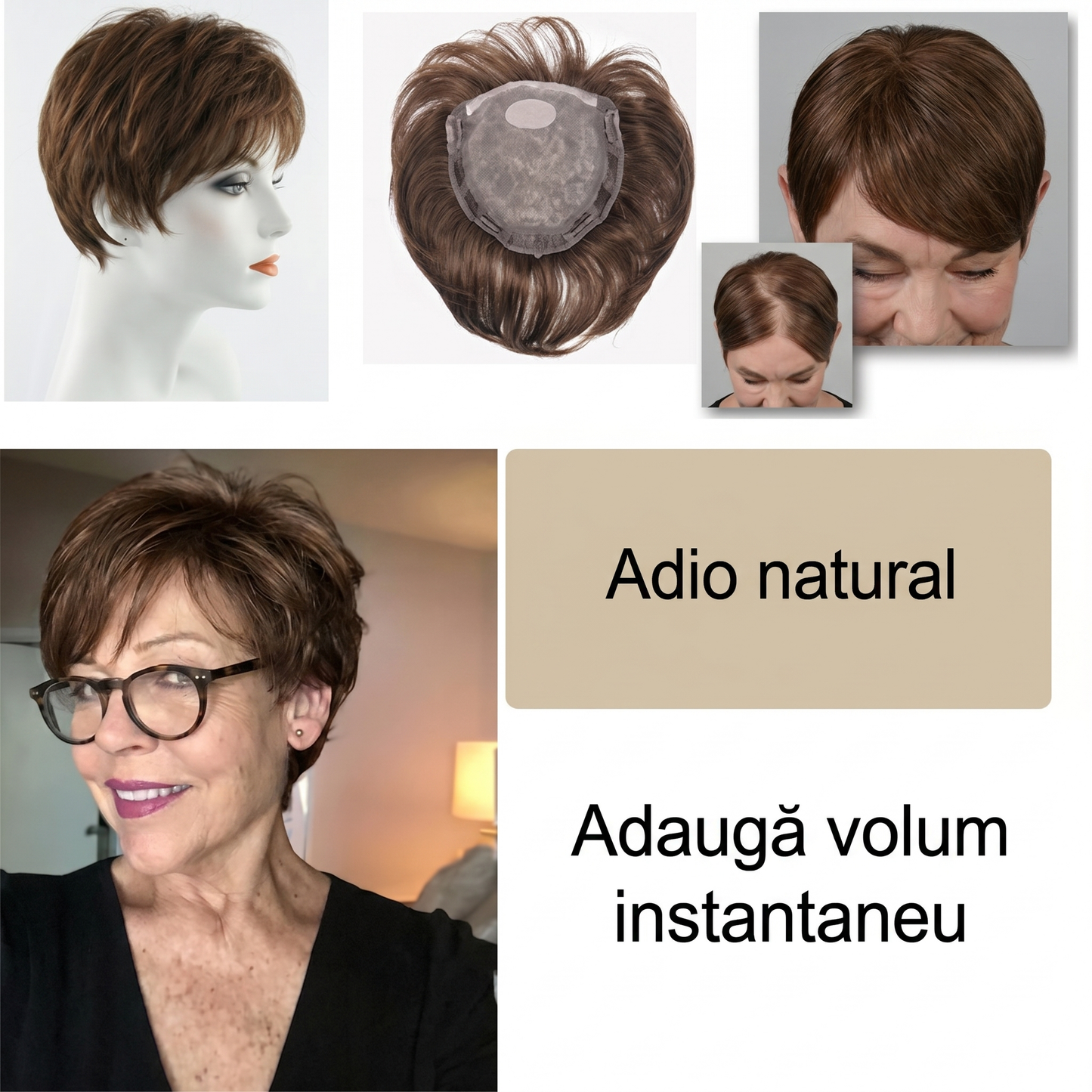 Topper de Păr cu Acoperire Naturală