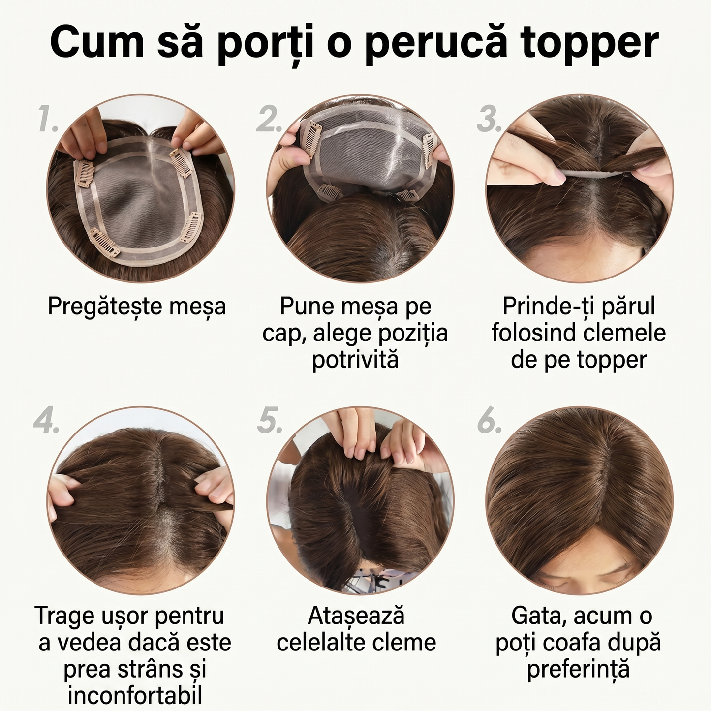 Topper de Păr cu Acoperire Naturală