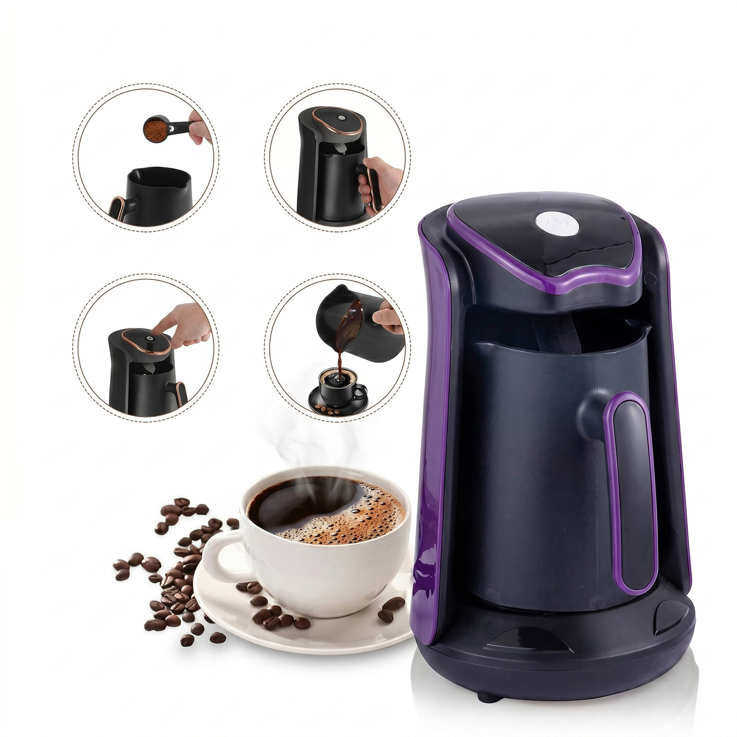 Aparat de Cafea Turcească 600 W, 500 ml