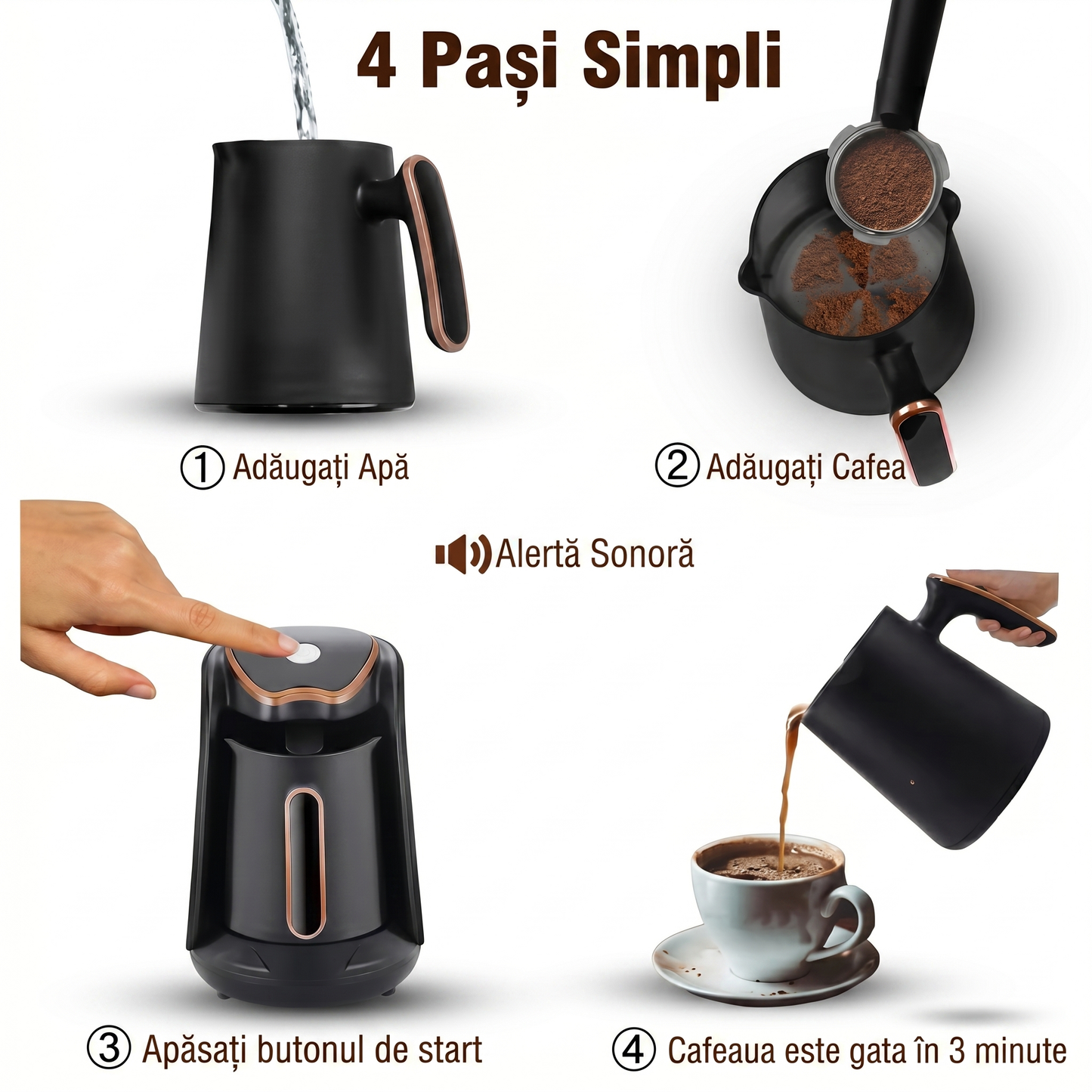Aparat de Cafea Turcească 600 W, 500 ml