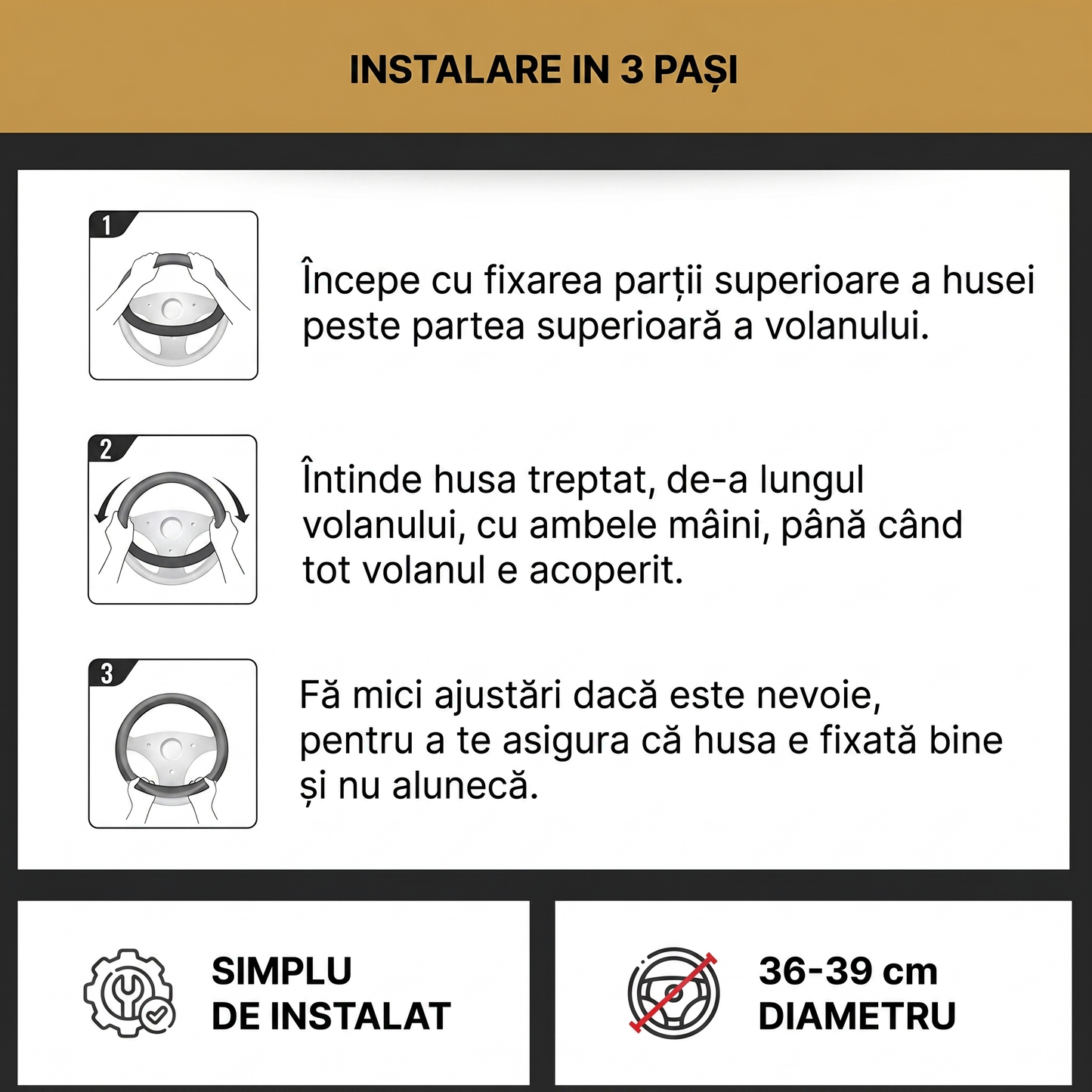 Husă Elastică pentru Volan
