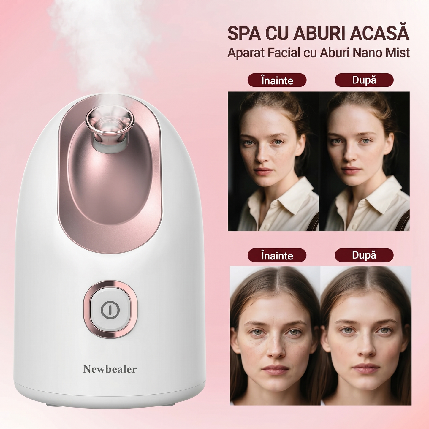 Saună Facială Nano Ionică cu Abur Cald și Kit pentru Curățare (160 ml)