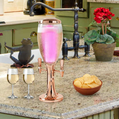 Turn pentru Vin și Prosecco cu LED – Dozator Elegant de Băuturi 3L pentru Petreceri