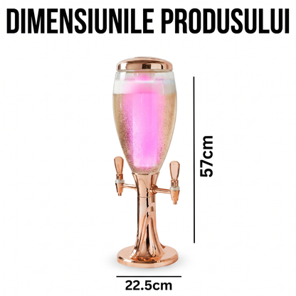 Turn pentru Vin și Prosecco cu LED – Dozator Elegant de Băuturi 3L pentru Petreceri