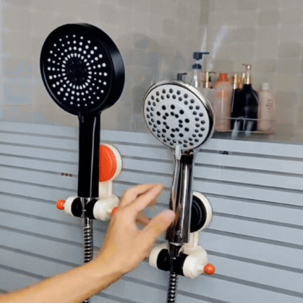 Suport de Duș Reglabil 360° cu Ventuză Puternică, Fără Găurire