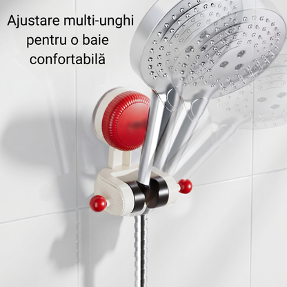 Suport de Duș Reglabil 360° cu Ventuză Puternică, Fără Găurire