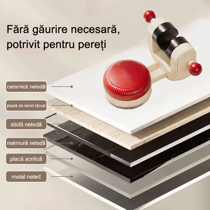 Suport de Duș Reglabil 360° cu Ventuză Puternică, Fără Găurire