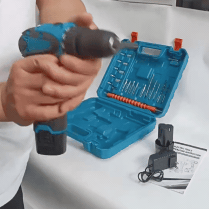 Mașină de Găurit și Înșurubat cu Acumulator 21V, Cuplu 65 Nm, 2 Baterii și Accesorii