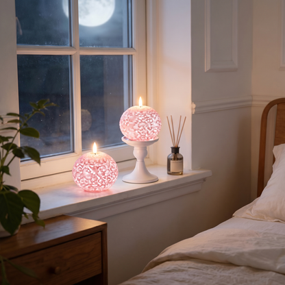 Lumânare LED Fără Flacără Tip Sferă Sculptată cu Telecomandă și Timer pentru Ambianță Romantică