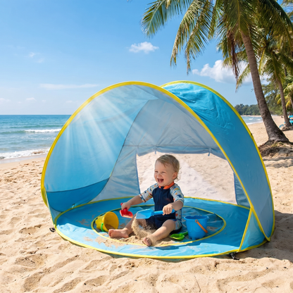 Cort de Plajă pentru Copii cu Mini Piscină și Accesorii