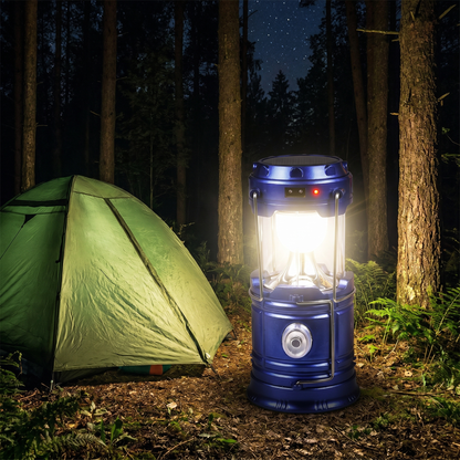 Felinar LED de Camping Extensibil cu Încărcare Solară și USB