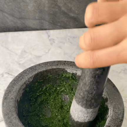 Mojar cu Pistil din Granit pentru Măcinat Condimente și Ierburi