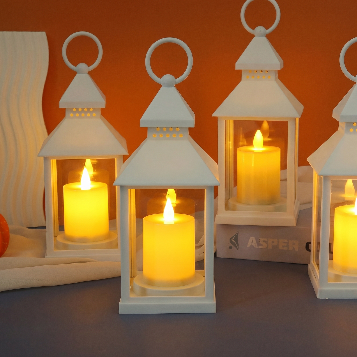Lampă LED Tip Felinar cu Lumânare Imitată și Lumină Caldă