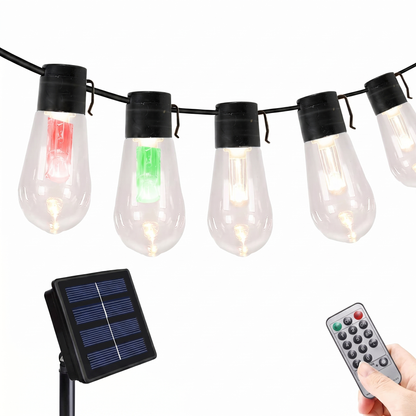 Ghirlandă Solară pentru Exterior cu 8 Moduri de Iluminare, IP65, 8 m, Multicolor