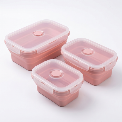 Set Cutiuțe Alimentare din Silicon Pliabile, Rezistente la Temperaturi Ridicate, pentru Microunde