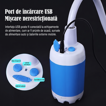 Set Duș Electric Portabil cu Baterie 5000 mAh pentru Camping și Călătorii
