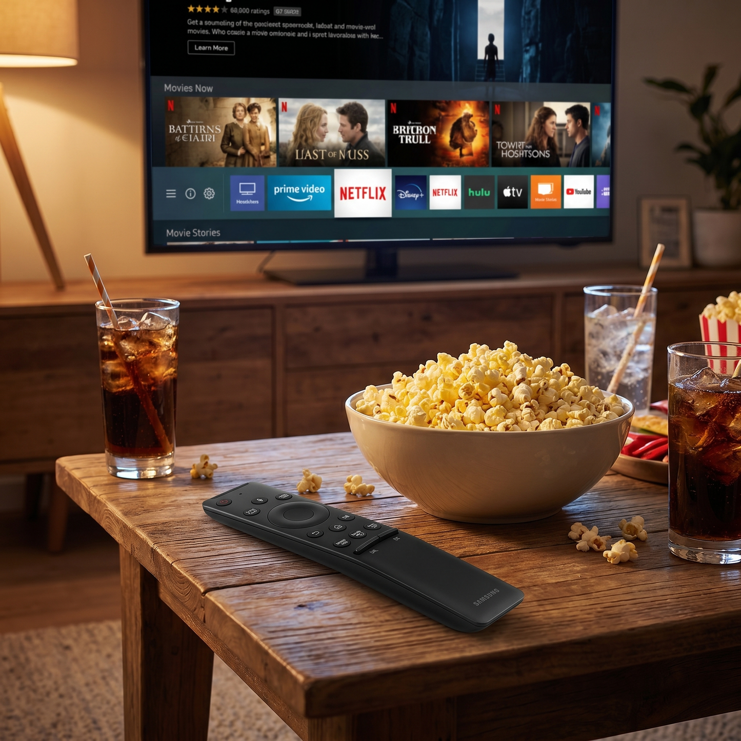 Telecomandă Smart Compatibilă Samsung cu Butoane Netflix, Prime și Rakuten