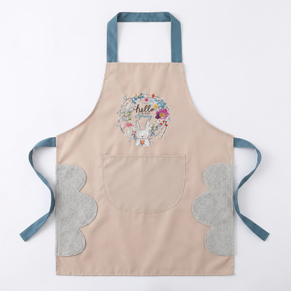 Șorț de Bucătărie pentru Femei cu Buzunar Mare și Prosop de Mână, Impermeabil