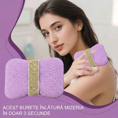 Burete Exfoliant pentru Baie cu Săculeț pentru Săpun și Curele de Fixare