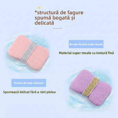Burete Exfoliant pentru Baie cu Săculeț pentru Săpun și Curele de Fixare
