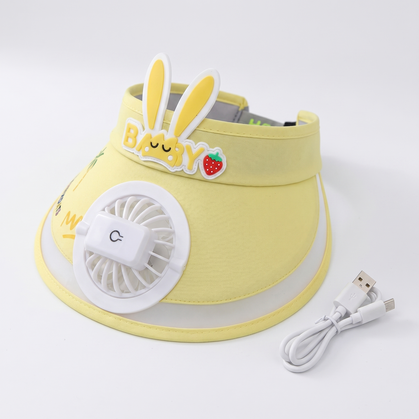 Șapcă pentru Copii cu Ventilator Integrat Tip Iepuraș și Protecție UV