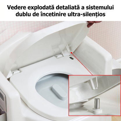 Toaletă Portabilă pentru Camping cu Coș Lavabil și Suport pentru Hârtie