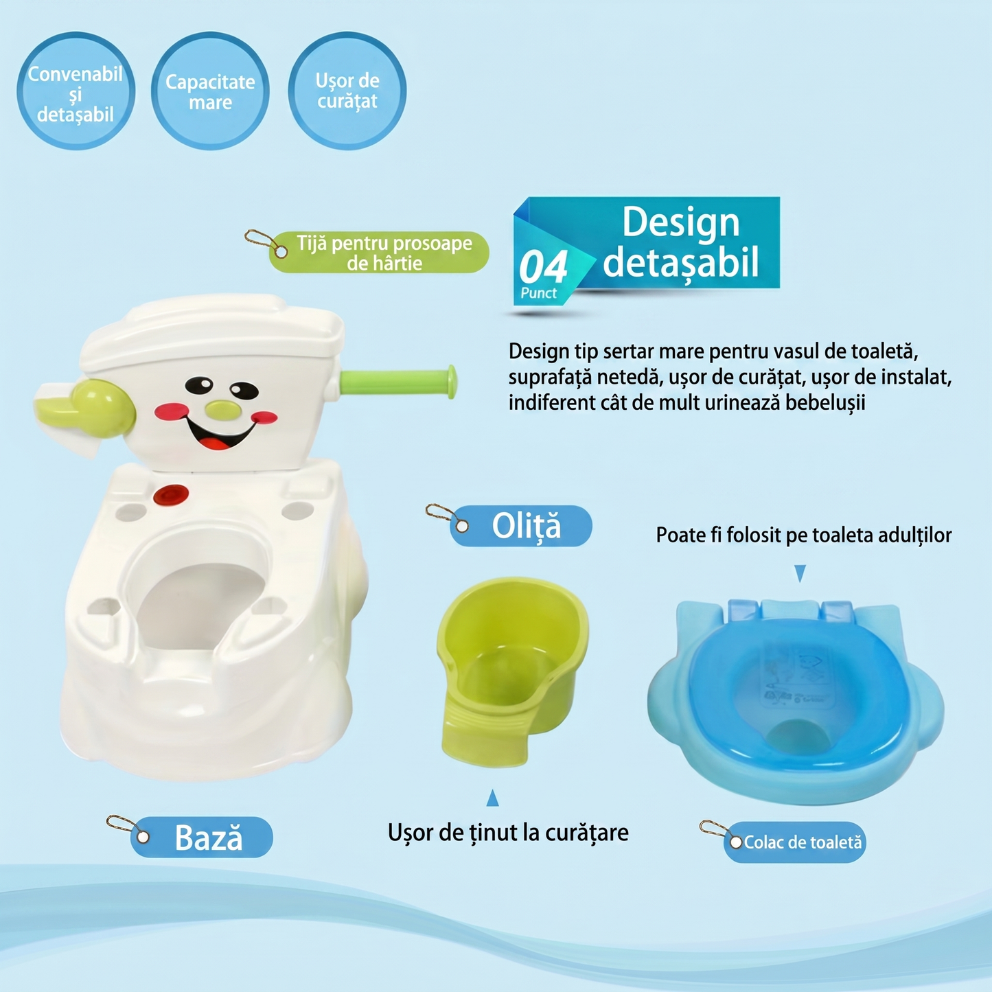 Oliță pentru Copii Tip Scaun de Toaletă Confortabil și Drăguț