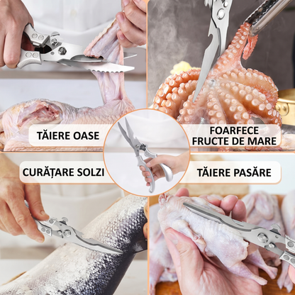 Foarfece de Bucătărie din Oțel Inoxidabil pentru Tăiat Carne și Oase