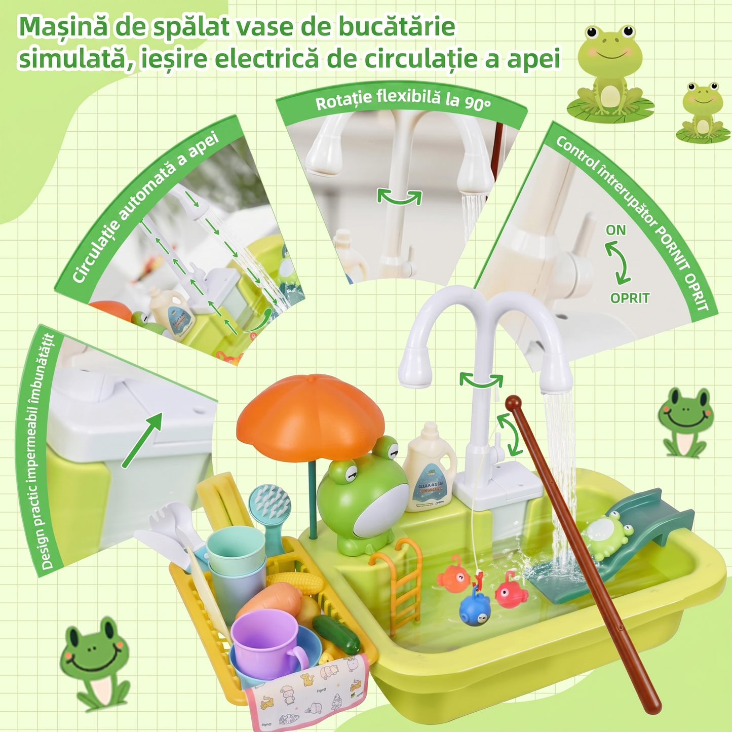 Chiuvetă de Bucătărie pentru Copii cu Apă Curentă