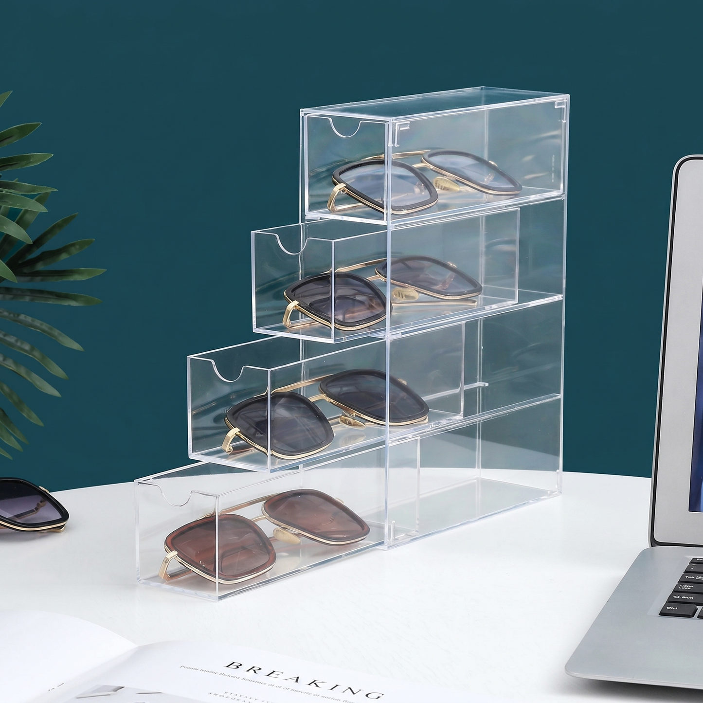 Cutie Organizatoare pentru Ochelari cu 4 Sloturi