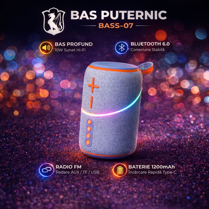 Boxă Portabilă Wireless cu Încărcare USB
