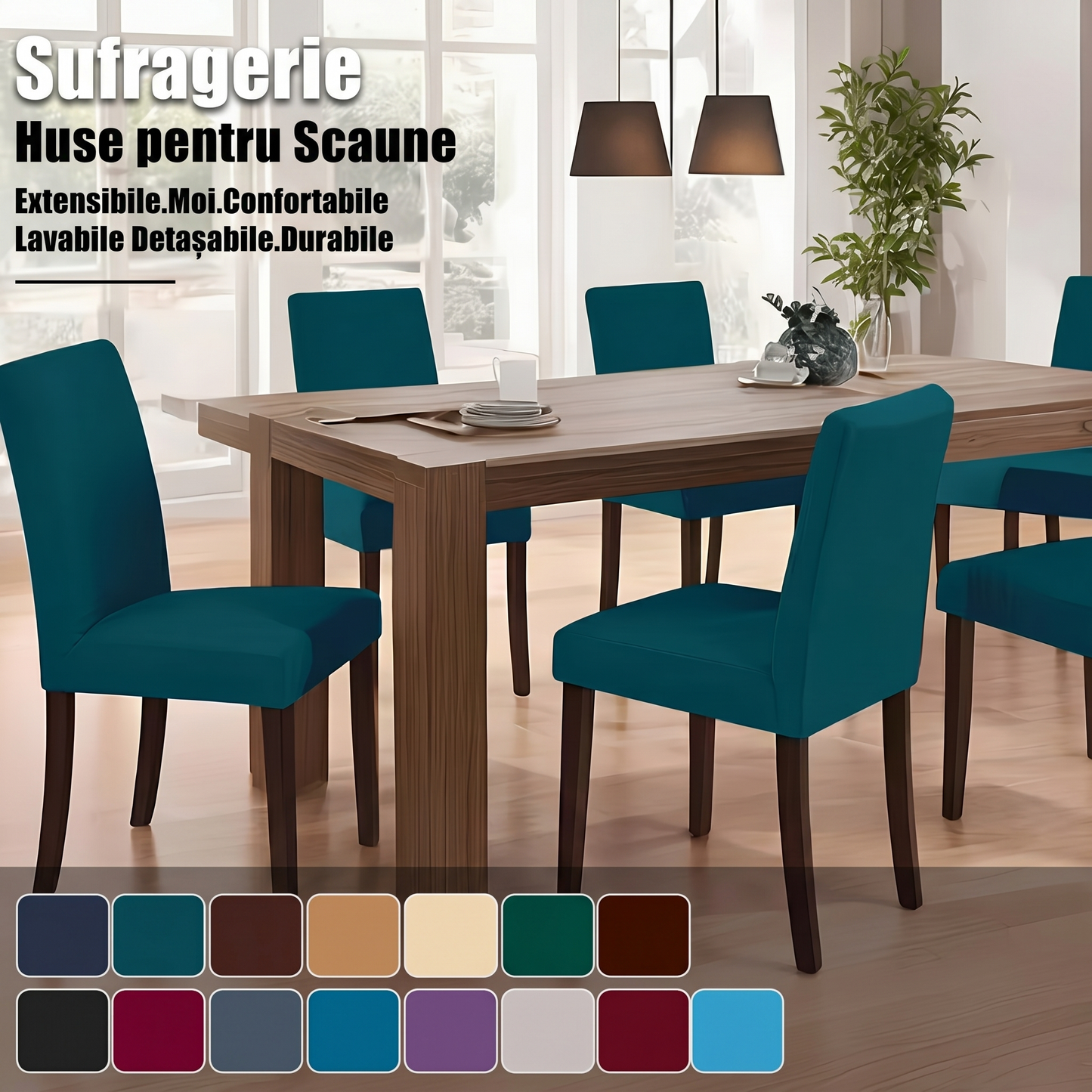 Set de 4 Huse Elastice pentru Scaune