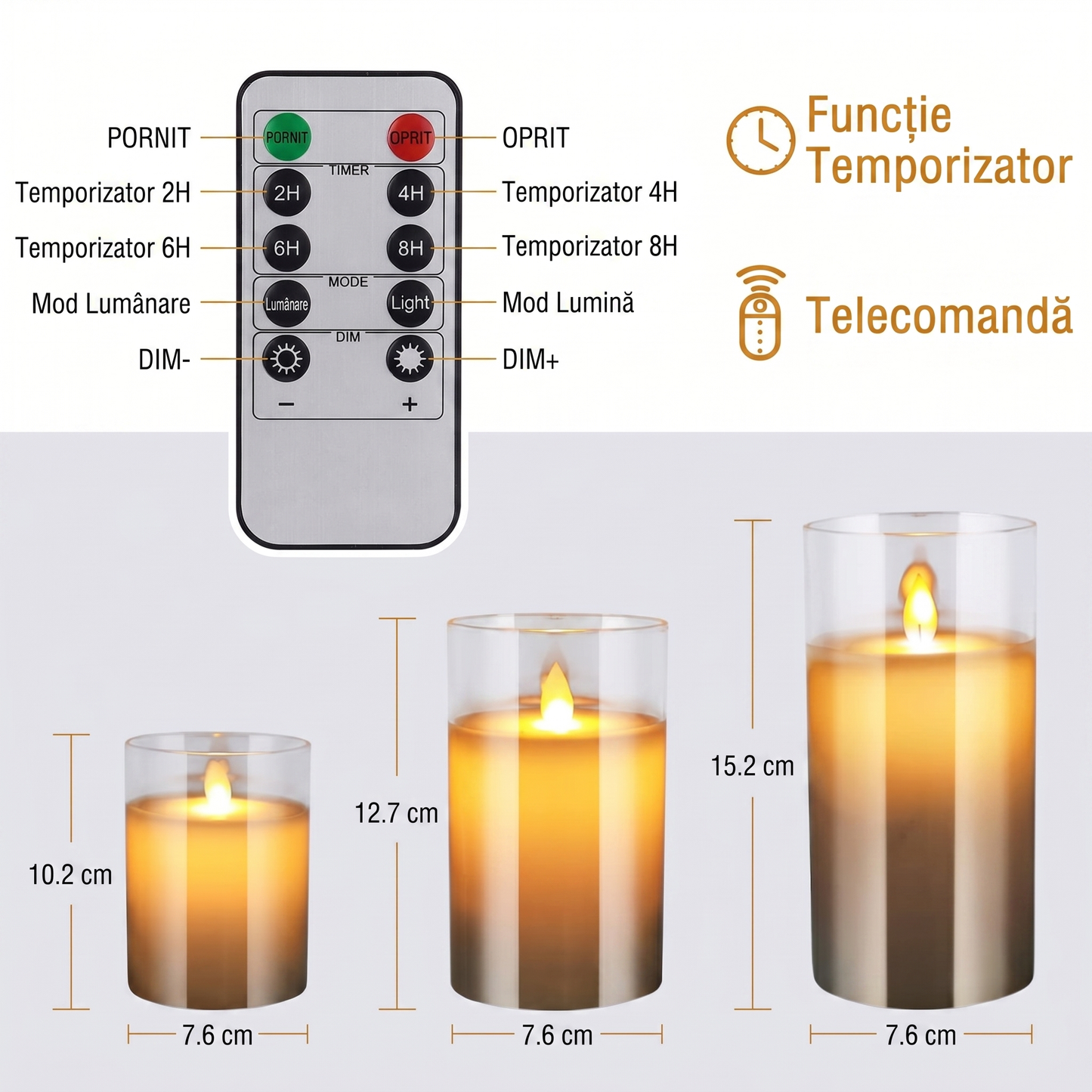 Set Lumânări Decorative cu LED