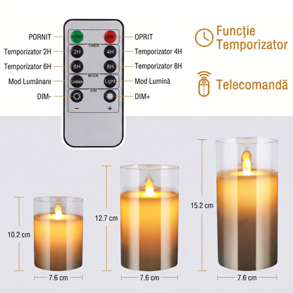 Set Lumânări Decorative cu LED