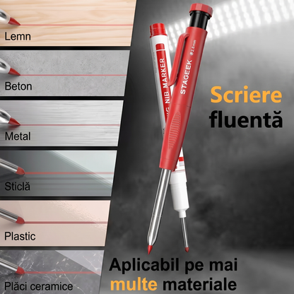 Set de Creioane cu 24 Rezerve, Rezistente pentru Construcții și Tâmplărie