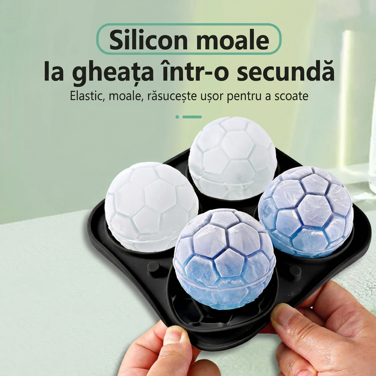 Matriță Mare Sferică din Silicon pentru Cuburi de Gheață