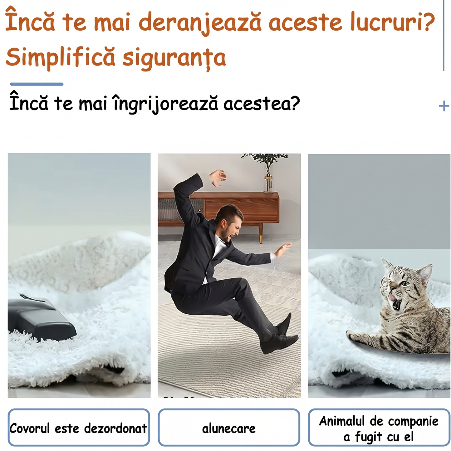 Antiderapante Negre pentru Covoare