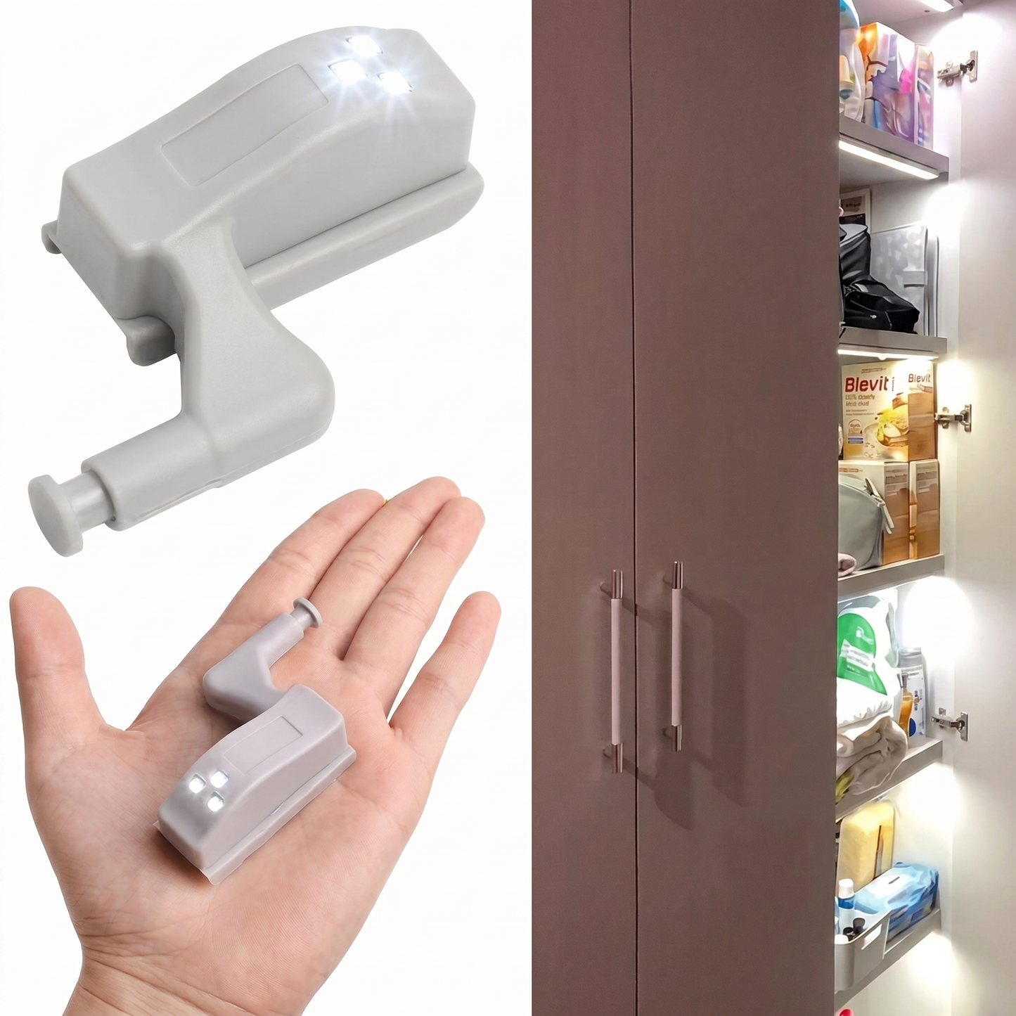 Set Lumini LED pentru Dulap cu Senzor de Mișcare