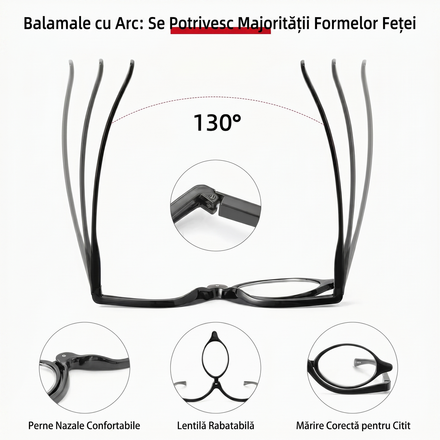 Ochelari de Citit Multifuncționali cu Lentilă de Mărire