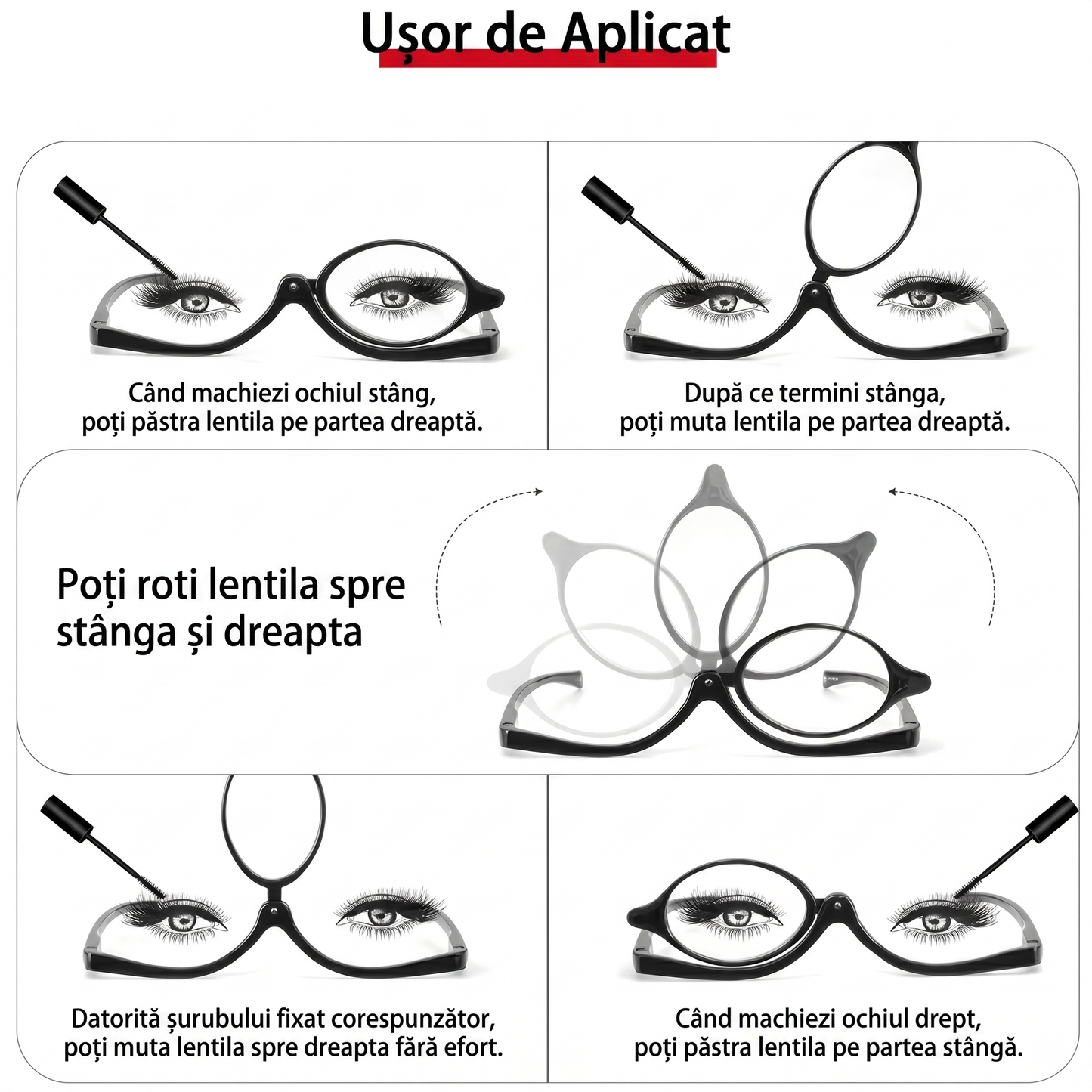 Ochelari de Citit Multifuncționali cu Lentilă de Mărire
