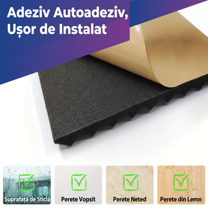Panouri Fonoabsorbante Autoadezive pentru Izolarea Sunetului din Burete Poliuretanic