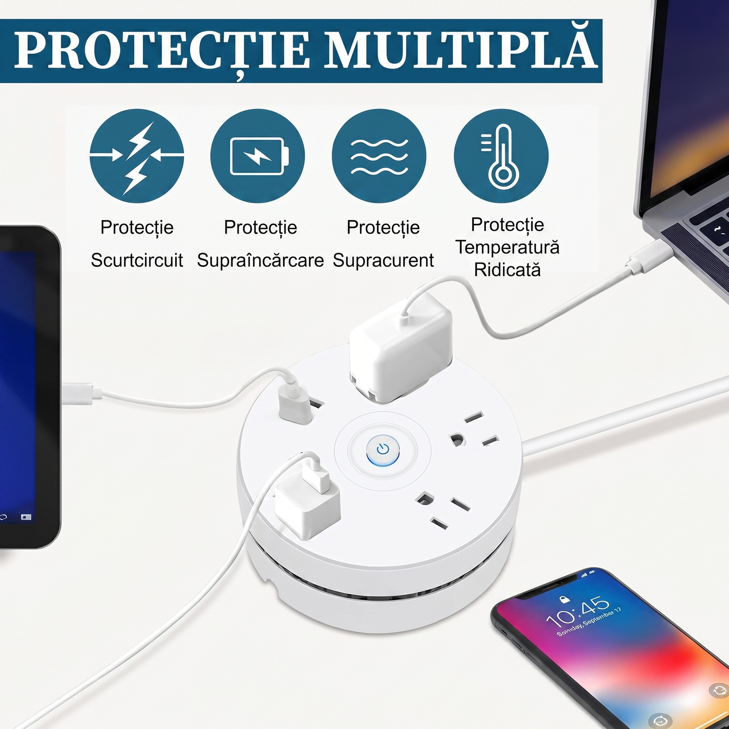 Priză Retractabilă cu Încărcare Rapidă