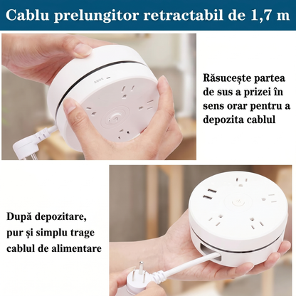 Priză Retractabilă cu Încărcare Rapidă