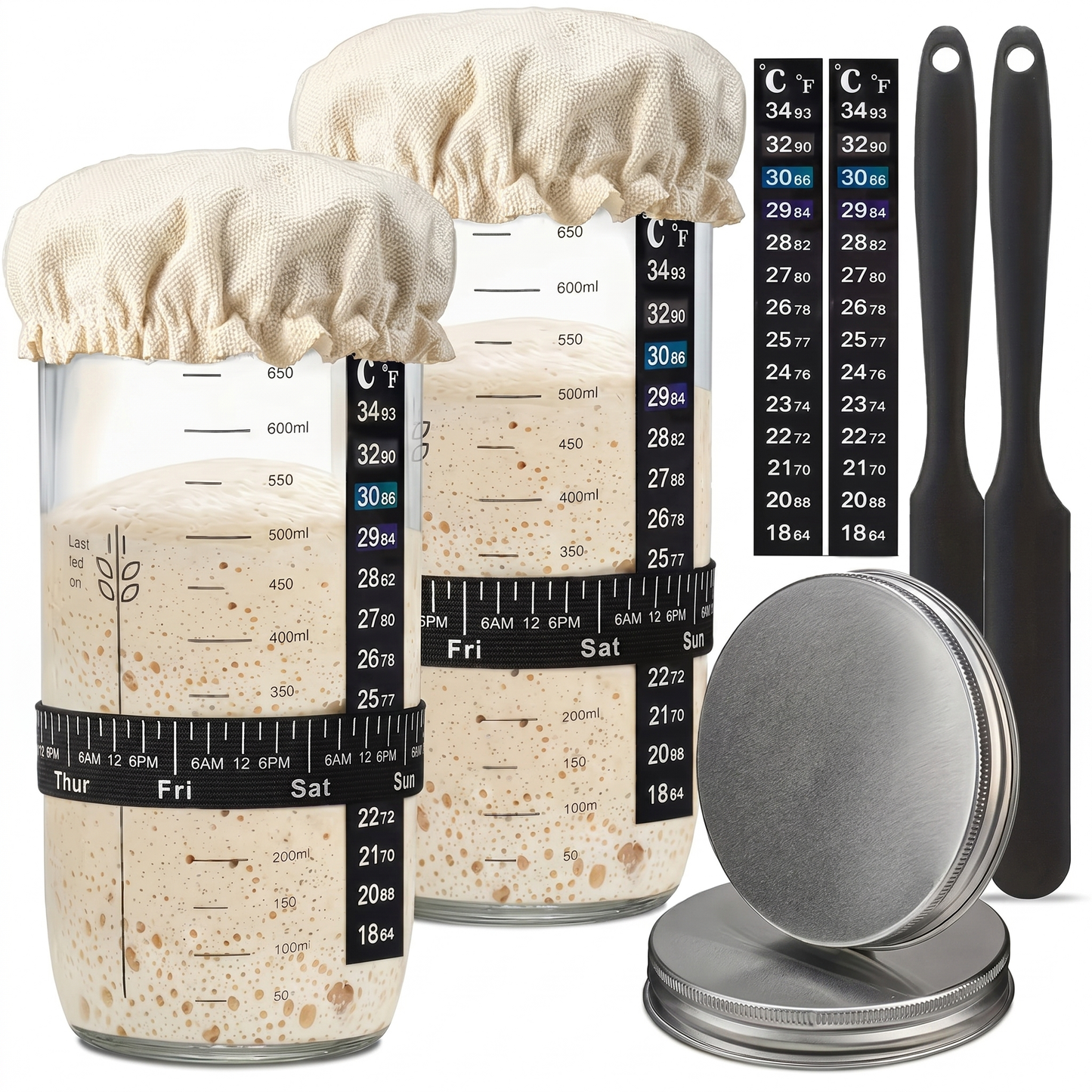 Set de Borcane de Fermentare din Sticlă
