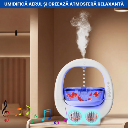 Umidificator 4-În-1 Cu Lumini RGB, Boxă Bluetooth Și Acvariu Decorativ