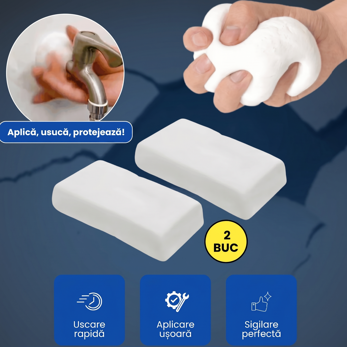 Mastic Impermeabil pentru Etanșarea Găurilor și Crăpăturilor cu Uscare Rapidă