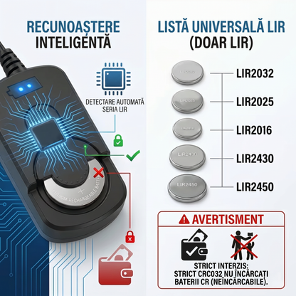 Încărcător cu Clips pentru Baterii Tip Pastilă