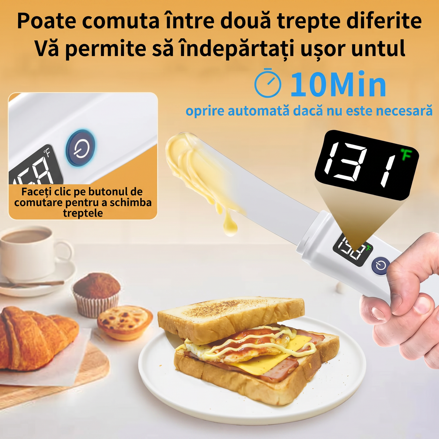 Cuțit cu Sistem de Încălzire pentru Unt