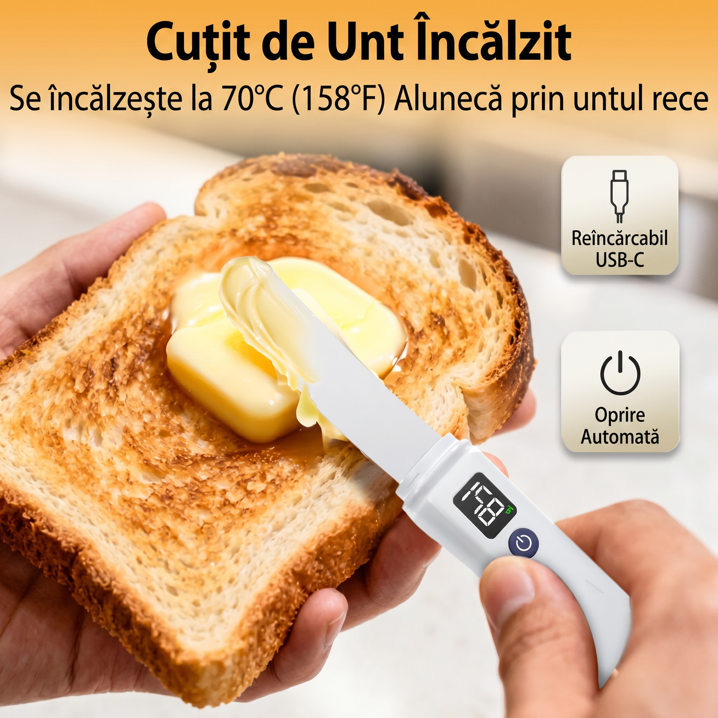 Cuțit cu Sistem de Încălzire pentru Unt