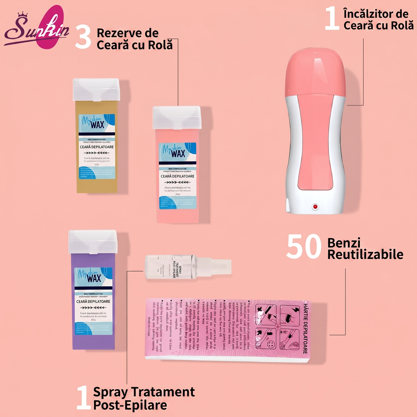 Epilwax 2 cu Încălzitor Ceară Roll-On